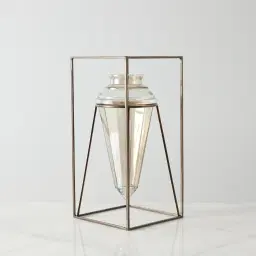 Chicago Gilded Dark Bronze Box Vase