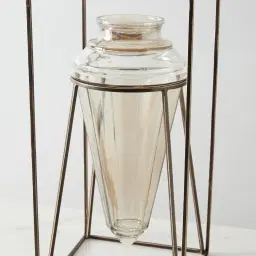 Chicago Gilded Dark Bronze Box Vase