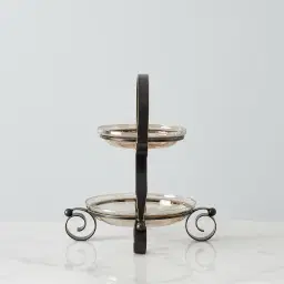 Abigail Gilded Dark Bronze 2-Tier Cake Stand