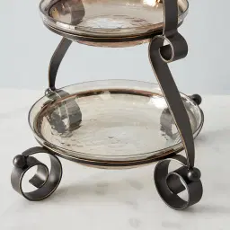 Abigail Gilded Dark Bronze 2-Tier Cake Stand