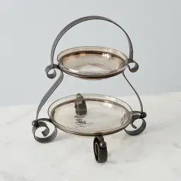 Abigail Gilded Dark Bronze 2-Tier Cake Stand