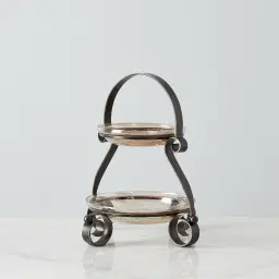 Abigail Gilded Dark Bronze 2-Tier Cake Stand