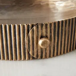 Candice Clear Glass Antique Gold Corrugated Cloche