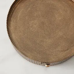 Candice Clear Glass Antique Gold Corrugated Cloche