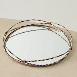 Natalia Antique Gold Rope Tray