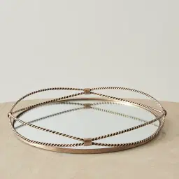 Natalia Antique Gold Rope Tray