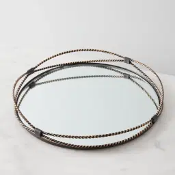 Natalia Gilded Dark Bronze Rope Tray