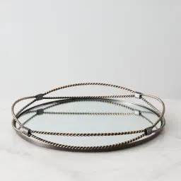 Natalia Gilded Dark Bronze Rope Tray