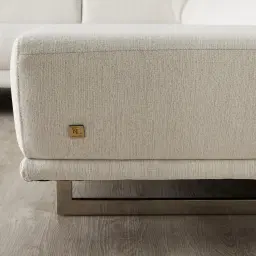 Albany Shadow White Woven Fabric Left Chaise Lounge