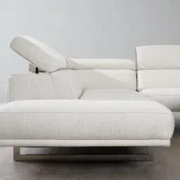 Albany Shadow White Woven Fabric Left Chaise Lounge