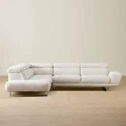 Albany Shadow White Woven Fabric Left Chaise Lounge