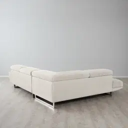 Albany Shadow White Woven Fabric Left Chaise Lounge
