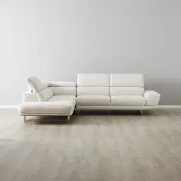 Albany Shadow White Woven Fabric Left Chaise Lounge