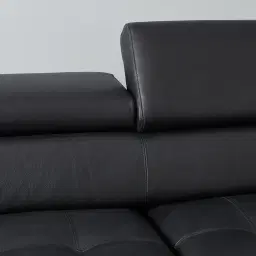 Lennox Black Leather 3-Seater Sofa