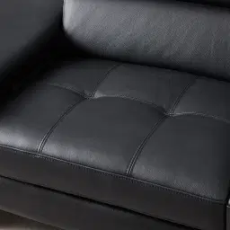 Lennox Black Leather 2-Seater Sofa