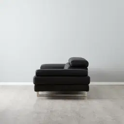 Lennox Black Leather 2-Seater Sofa