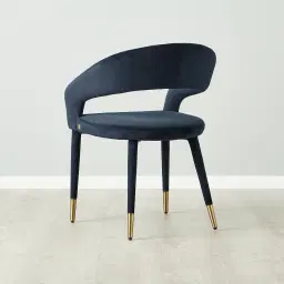 Moulin Midnight Navy Velvet Dining Chair - Brushed Gold Legs