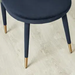 Moulin Midnight Navy Velvet Dining Chair - Brushed Gold Legs