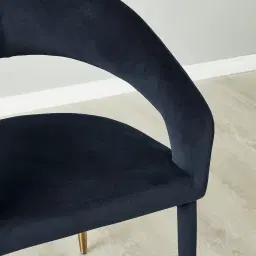 Moulin Midnight Navy Velvet Dining Chair - Brushed Gold Legs