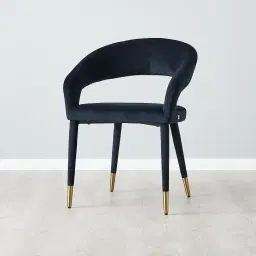 Moulin Midnight Navy Velvet Dining Chair - Brushed Gold Legs