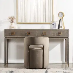 Sutton Beige Velvet Swivel Dining Chair