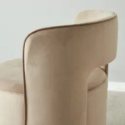 Sutton Beige Velvet Swivel Dining Chair