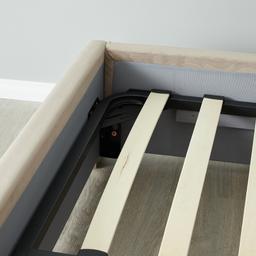 Jacques Beige Velvet Queen Bed - Brushed Champagne Gold Frame