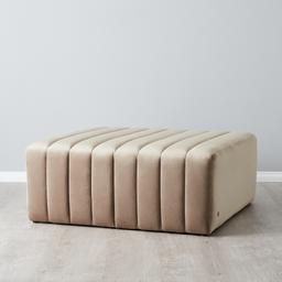 Astoria Beige Velvet Square Ottoman