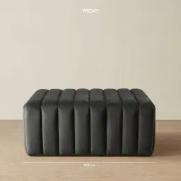 Astoria Charcoal Velvet Square Ottoman