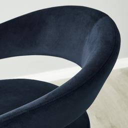 Moulin Midnight Navy Velvet 66cm Counter Stool - Brushed Gold Legs