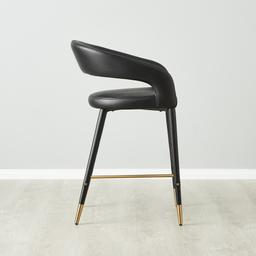 Moulin Black Vegan Leather 66cm Counter Stool - Brushed Gold Legs
