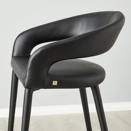 Moulin Black Vegan Leather 66cm Counter Stool - Brushed Gold Legs