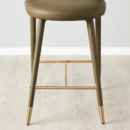 Moulin Sage Green Vegan Leather 66cm Counter Stool - Brushed Gold Legs 	