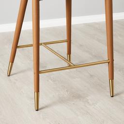 Moulin Walnut Vegan Leather 66cm Counter Stool - Brushed Gold Legs