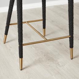 Moulin Black Boucle 66cm Counter Stool - Brushed Gold Legs