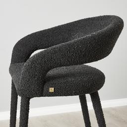 Moulin Black Boucle 66cm Counter Stool - Brushed Gold Legs
