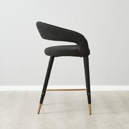 Moulin Black Boucle 66cm Counter Stool - Brushed Gold Legs