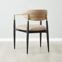Amy Sand Beige Vegan Leather Dining Chair