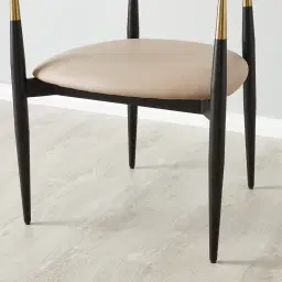 Amy Sand Beige Vegan Leather Dining Chair