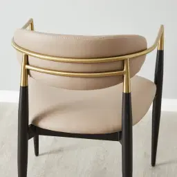 Amy Sand Beige Vegan Leather Dining Chair