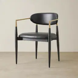 Amy Black Vegan Leather Dining Chair