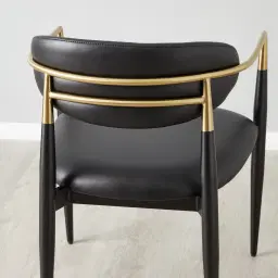 Amy Black Vegan Leather Dining Chair