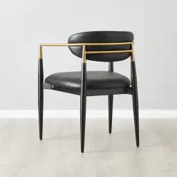 Amy Black Vegan Leather Dining Chair
