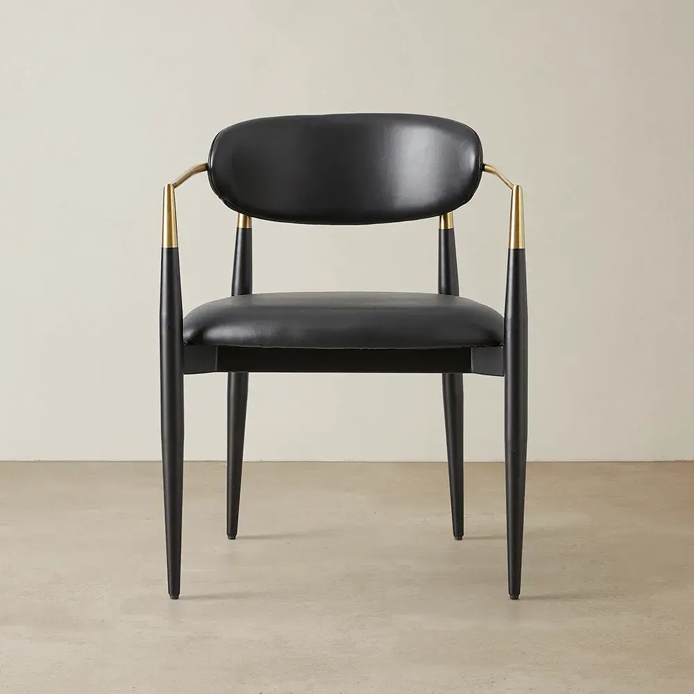 Amy Black Vegan Leather Dining Chair