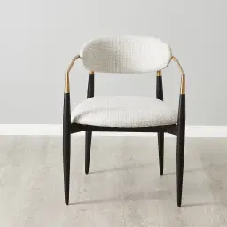 Amy Dove Grey Woven Fabric Dining Chair