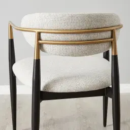 Amy Dove Grey Woven Fabric Dining Chair