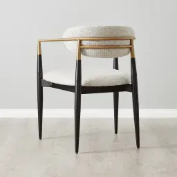 Amy Dove Grey Woven Fabric Dining Chair