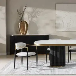 Amy Black Fabric Dining Chair