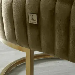 Hilda II Olive Green Velvet Ottoman