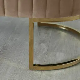 Hilda II Beige Velvet Ottoman